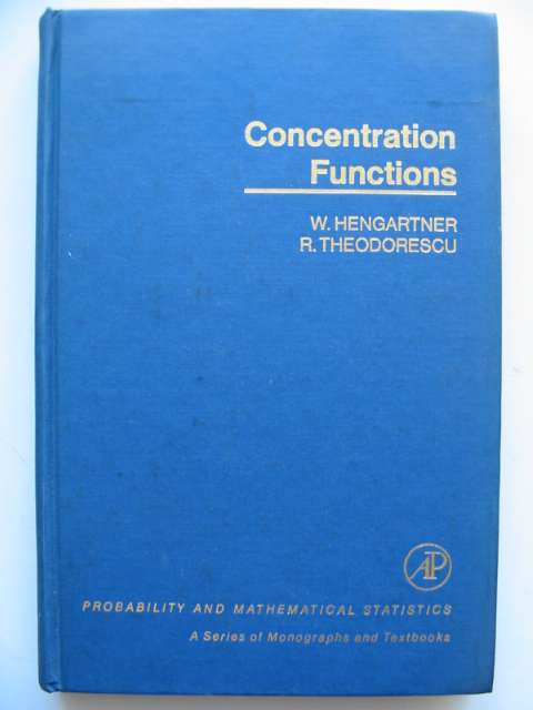 Photo of CONCENTRATION FUNCTIONS written by Hengartner, W. Theodorescu, R. published by Academic Press (STOCK CODE: 629799)  for sale by Stella & Rose's Books