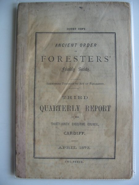 Photo of ANCIENT ORDER OF FORESTERS THIRD QUARTERLY REPORT- Stock Number: 679857