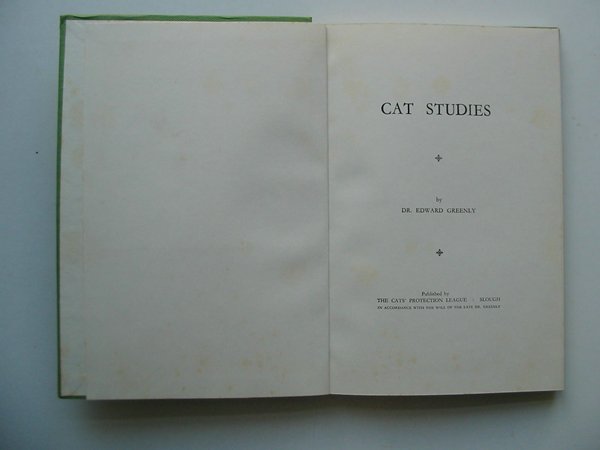 Photo of CAT STUDIES written by Greenly, Edward published by The Cats' protection League (STOCK CODE: 813572)  for sale by Stella & Rose's Books