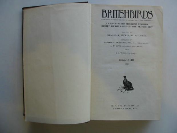 Photo of BRITISH BIRDS VOL. XLIII written by Tucker, Bernard W. published by H.F. &amp; G. Witherby Ltd. (STOCK CODE: 875007)  for sale by Stella & Rose's Books