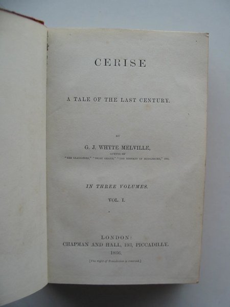 Photo of CERISE written by Whyte-Melville, G.J. published by Chapman & Hall (STOCK CODE: 983487)  for sale by Stella & Rose's Books