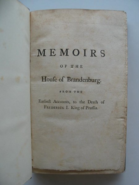 Photo of MEMOIRS OF THE HOUSE OF BRANDENBURG published by J.Nourse (STOCK CODE: 985760)  for sale by Stella & Rose's Books