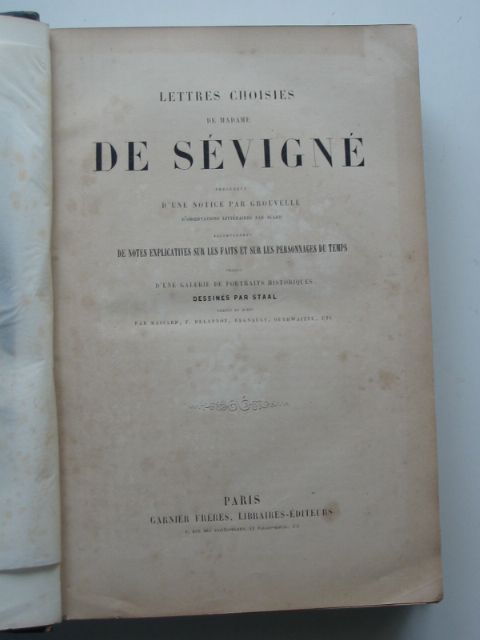 Photo of LETTRES CHOISIES DE MADAME DE SEVIGNE written by De Sevigne, Madame published by Garnier Freres (STOCK CODE: 987840)  for sale by Stella & Rose's Books