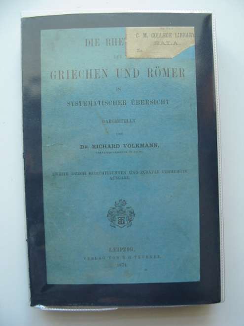 Photo of DIE RHETORIK DER GRIECHEN UND ROMER IN SYSTEMATISCHER UBERSICHT written by Volkmann, Richard published by B.G. Teubner (STOCK CODE: 990453)  for sale by Stella & Rose's Books